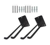 Paquete de 2 ganchos de almacenamiento de garaje de hierro multiusos para ganchos largos montados en la pared para herramientas de jardín pesadas equipo ruggini