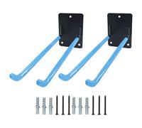 Paquete de 2 ganchos de almacenamiento de garaje de hierro multiusos para ganchos largos montados en la pared para herramientas de jardín pesadas equipo ruggini