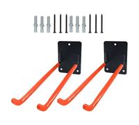 Paquete de 2 ganchos de almacenamiento de garaje de hierro multiusos para ganchos largos montados en la pared para herramientas de jardín pesadas equipo ruggini