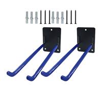 Paquete de 2 ganchos de almacenamiento de garaje de hierro multiusos para ganchos largos montados en la pared para herramientas de jardín pesadas equipo ruggini