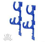 Paquete de 2 ganchos de limpieza de piscina, adaptador de cabezal de vacío subacuático de PVC ligero con conexión de poste de aluminio para mantenimiento de piscinas y spa, color azul