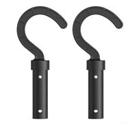 Paquete de 2 ganchos para limpiar piscinas para postes telescópicos, gancho de repuesto ABS para aspiradora robot de piscina y skimmer, se adapta a varillas de hasta 1 pulgada de diámetro, color negro
