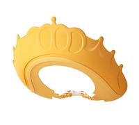 Paquete de 2 gorros de baño de silicona para baby shower, impermeables, ajustables, para protección de ojos y oídos, bonita forma de corona (amarillo)