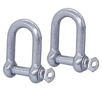 Paquete de 2 grilletes de acero galvanizado de 10 mm, clip de grillete con alfiler, cerraduras de grillete de anillo en D, aparejo resistente (2 piezas, 10 mm)