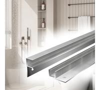 Paquete De 2 Guías En U Para Puertas De Ducha De Cristal, Guía De Acero Inoxidable Con Almohadilla Protectora Para Uso Residencial Y Comercial(12mm(1/2"),L-110cm/43.3")