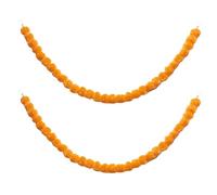 Paquete de 2 guirnaldas de flores de caléndula artificiales de 5 pies para casa, color naranja, flores artificiales decorativas Diwali para festivales Diwali, decoraciones temáticas indias, bodas