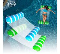 Paquete de 2 hamacas flotantes para piscina, tumbonas flotantes para nadar en el agua, c modas tumbonas inflables para adultos, diversi n y desca