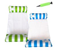 Paquete de 2 hamacas inflables para piscina, accesorios multiusos para piscina como tumbona acuática, hamaca, silla de montar, flotador, ham