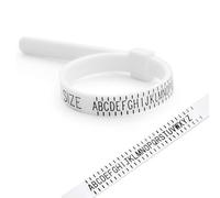 Paquete de 2 herramientas de medición de anillos del Reino Unido, calibre de tamaño de anillo de plástico de la A a la Z para hombres y mujeres, bandas ajustables multitamaño para un tamaño preciso de