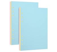 Paquete de 2 hojas sueltas A5 de 6 agujeros en blanco, papel de recambio para carpeta, planificador, cuaderno. Ideal para bocetos, diario, notas de reuniones, planificación de proyectos, apto para