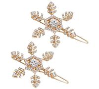 Paquete de 2 horquillas para el pelo con diseño de copo de nieve con diamantes de imitación, minimalistas, accesorios para disfraz