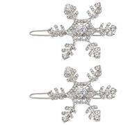 Paquete de 2 horquillas para el pelo con diseño de copo de nieve con diamantes de imitación, minimalistas, accesorios para disfraz