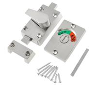 Paquete de 2 indicadores de bloqueo de baño ocupado vacante de acero | Letrero de ocupación rojo/verde, cerradura de privacidad de acero inoxidable para baño, oficina, hogar, fácil de instalar