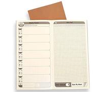 Paquete de 2 inserciones de recarga del planificador semanal de la lista de tareas del calendario para el cuaderno de viaje estándar Diario de cuero - 21x11cm Cuaderno de diario semanal ideal