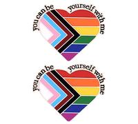 Paquete de 2 insignias con texto en inglés "You can be yourself with me", Metal