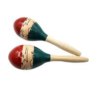 Paquete de 2 instrumentos de ritmo seguro de maracas de madera para niños con colores brillantes para la educación temprana, actividad musical, herramienta musical para la primera infancia