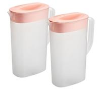 Paquete de 2 jarras de agua de plástico grandes de 1/2 galón con tapa, jarras de amplio rango de temperatura para bebidas frías/calientes, té helado, jugo y agua