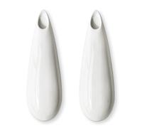 Paquete de 2 jarrones de Pared de cerámica Blanca, Soporte de Planta Colgante de Pared de 11,8 Pulgadas, jarrón de Soporte de Planta de decoración Moderna cúbico para Plantas de Interior, macetas de