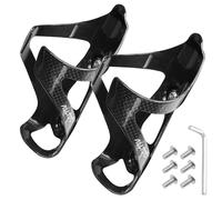 Paquete de 2 jaulas ultraligeras de fibra de carbono para bicicleta, acabado mate y brillante, 25 g, tejido T800 3K, agarre seguro para carretera y MTB (brillante)