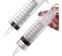 Paquete de 2 jeringas grandes de plástico para jardines industriales para laboratorios científicos, medición, riego, relleno, filtración de múltiples usos (100 ml)