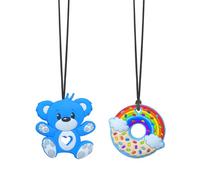 Paquete de 2 juguetes masticables para niños autistas, collares sensoriales de silicona de grado alimenticio, juguetes de dentición para niños autistas, mordedor masticable de motor oral, TDAH