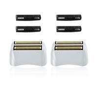 Paquete de 2 láminas de repuesto para afeitadora profesional y cortadores compatibles con andis 17150(TS-1)/17155/17200 reemplazo de litio ProFoil dorado