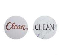 Paquete de 2 letreros magnéticos de doble cara para la organización de la cocina, 9 cm x 9 cm, imanes para lavavajillas con fuerte succión magnética para lavar (A)