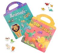 Paquete de 2 libros pegatinas,pegatinas,cuentos,libro pegatinas reutilizables,stickers,Libros de 3D pegatinas,para Niños Niñas de aprendizaje educativo Regalo,regalos de cumpleaños