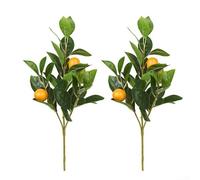 Paquete de 2 limones artificiales realistas para decoración del hogar para temas interiores vibrantes (A)