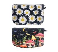 Paquete De 2 Lindas Bolsas De Cosméticos, Bolsas De Cosméticos Para Mujeres, Bolsas De Cosméticos Impermeables, Bolsas De Almacenamiento Portátiles, Bolsas De Almacenamiento De Viaje