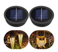 Paquete de 2 Linternas de Reemplazo de Luz Solar de 7 cm Exterior, IP44 Impermeable con Luz Tibia,1.2V, Unidad Superior de Reemplazo Solar LED para Lámpara de Linterna de Jardín Colgante al aire Libre