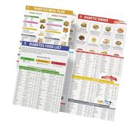 Paquete de 2 listas de alimentos saludables, planificador de comidas laminadas con tamaños de porciones, calorías, índice glucémico, tablas de nutrición, para compras de comestibles, preparación