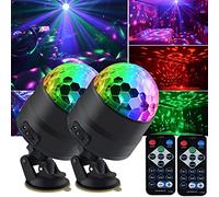 Paquete de 2 luces de bola de discoteca para fiesta, luces LED de discoteca, mini colores, luces de escenario activadas por sonido, luz estroboscópica de Halloween, Navidad, club, espectáculo