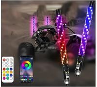 Paquete de 2 luces de látigo de 1 pie, luz LED con aplicación y control remoto, látigo de antena iluminada RGB en espiral, luz de látigo para UTV ATV RZR SXS Can-Am Dune Buggy Camión todoterreno (1