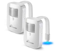 Paquete de 2 luces nocturnas recargables para inodoro con detección de movimiento de 16 colores, luz novedosa para cuenco de baño, regalo divertido para adultos, niños, hombres, padre, papá, niños