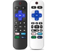 Paquete de 2 mandos a distancia de repuesto solo para Roku TV, compatible con todos los TCL/Hisense/Onn/Sharp/Philips / (no para Roku Stick, Box o altavoz) (obsidiana negra y blanco glaciar)