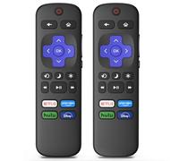 Paquete de 2 mandos a distancia para TV Roku, repuesto para televisores TCL/Hisense/Sharp/Philips/JVC/RCA/Magnavox/Sanyo/LG/Haier ROKU con botones Netflix Disney+/Hulu/Prime Video