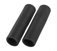 Paquete de 2 mangos de goma para carretilla, 30 mm de diámetro interior, empuñaduras de repuesto de tubo redondo para carrito de jardín y camión de mano, color negro antideslizante con ranuras (119 x