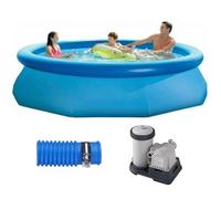 Paquete de 2 mangueras de repuesto de PVC para piscinas sobre el suelo, 31 mm de diámetro interior x 1,5 m, diseño corrugado con abrazaderas de metal