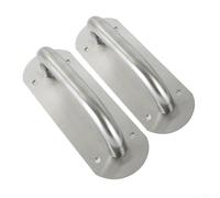 Paquete de 2 manijas de puerta de acero inoxidable para uso en granero y fuego, diseñadas para un rendimiento robusto al aire libre (ovaladas)