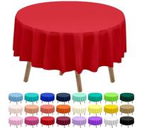 Paquete de 2 manteles de plástico color rojo, desechables, color rubí, de 84 pulgadas, para despedida de soltera, fiesta, manteles sólidos de PEVA para picnic, cumpleaños, boda, banquete, fiestas,