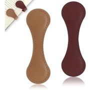 Paquete de 2 marcapáginas magnéticos de cuero, marcapáginas vintage estéticos de texto para marcapáginas, regalos para amantes de los libros, lectores, profesores, mujeres y hombres (marrón + rojo)