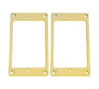 Paquete de 2 marcos de metal Humbucker envolvente de 92 x 46 mm con anillos de montaje para guitarra eléctrica y bajo, 2 mm de profundidad, aleación de acero (negro) (dorado)