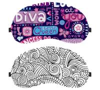 Paquete de 2 máscaras de dormir de henna, color blanco y negro, para hombres y mujeres, transpirables, sin presión ocular para dormir