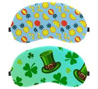 Paquete de 2 máscaras de dormir Lucky Clover Happy St Patrick, máscara de ojos para hombres y mujeres, máscaras transpirables para dormir, cero presión ocular para dormir