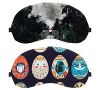 Paquete de 2 máscaras para dormir de la colección Creative Easter Egg Designs, antifaz para hombres y mujeres, sin presión, transpirable, bloqueo de luz