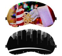 Paquete de 2 máscaras para dormir de lado, máscara de dormir con imagen de horizonte blanco y negro de Melbourne, máscara de ojos para dormir, cubierta suave para viajes, siesta, avión, bloqueo de luz