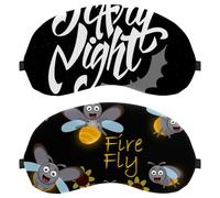 Paquete de 2 máscaras para dormir, lindas máscaras de ojos de luciérnaga de dibujos animados para hombres y mujeres, máscaras transpirables para dormir, cero presión ocular para dormir
