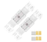 Paquete de 2 medidores acrílicos de monitoreo de grietas con rejilla de medición y hojas de registro para seguimiento de deformación de pared, compatible con fijación de tornillo