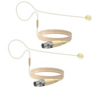 Paquete de 2 micrófonos de auriculares individuales de 4 pines Mini XLR TA4F con cabezal de enchufe para colgar, micrófono de condensador compatible con micrófono de auriculares Shure